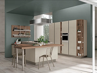 Einbauküche Clover Lux 2 aus Holz LUBE CUCINE