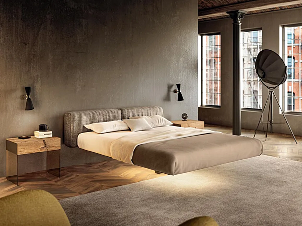 Hängendes Doppelbett aus Holz mit weicher Rückenlehne LAGO Fluttua Soft 1662 1662 Fabrik LAGO aus Italien. Foto №1