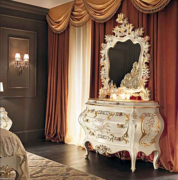 Wandmontierter gerahmter Spiegel aus Glas Modenese Luxury Interiors 11626 Fabrik MODENESE GASTONE aus Italien. Foto №2