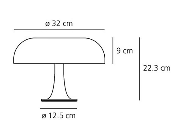 Tischlampe aus Polycarbonat Artemide Nessino 0039060A, 0039070A Fabrik Artemide aus Italien. Foto №7