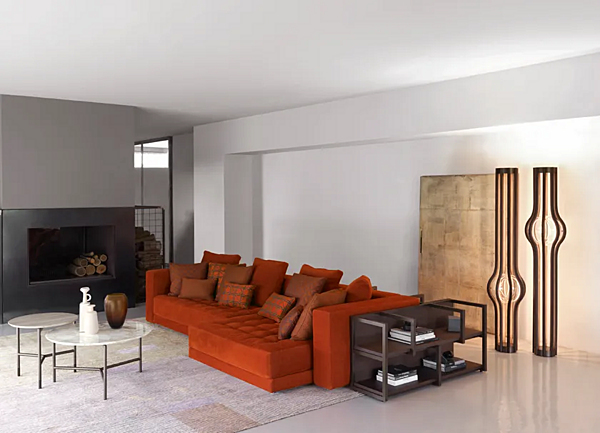 Ecksofa aus Stoff mit weicher Rückenlehne Flou Doze Fabrik Flou aus Italien. Foto №6