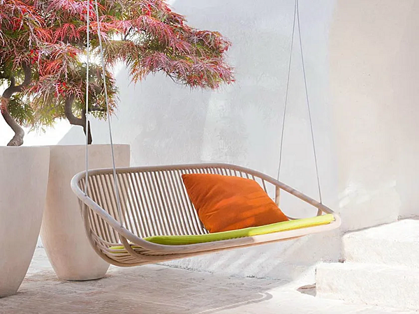 Schaukelstuhl aus Holz für den Garten PAOLA LENTI SWING Fabrik PAOLA LENTI aus Italien. Foto №2
