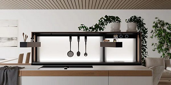 Rückwand für Einbauküche aus Glas VALCUCINE New Logica Fabrik VALCUCINE aus Italien. Foto №5