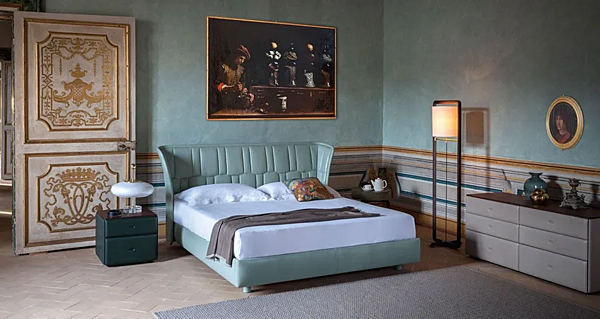 Doppelbett aus Leder mit gepolstertem Kopfteil POLTRONA FRAU LOLA DARLING Fabrik POLTRONA FRAU aus Italien. Foto №6