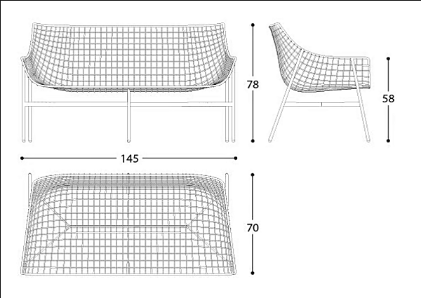 Zweisitzer Gartensofa aus Stoff VARASCHIN Sommer-Set 2431C, 2431E Fabrik VARASCHIN aus Italien. Foto №8