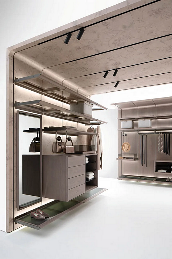 Sektionale Garderobe aus Esche mit integrierter Beleuchtung GIORGETTI REIWA Fabrik GIORGETTI aus Italien. Foto №11