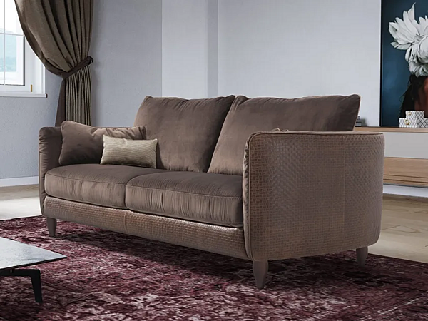 Zweisitzer Sofa aus Leder und Stoff Marylin Marinelli Home M1048,  M1048P Fabrik Marinelli Home aus Italien. Foto №3