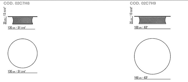 Gartenbeistelltisch aus Edelstahl und PVC FLEXFORM OASIS 02C7H8, 02C7H9 Fabrik FLEXFORM aus Italien. Foto №2