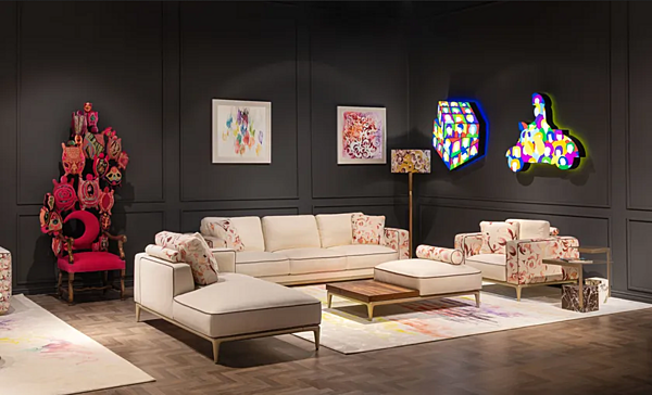 Dreisitzer Stoffsofa mit gepolsterter Rückenlehne FORMITALIA  H -Sofa-B Fabrik FORMITALIA aus Italien. Foto №3