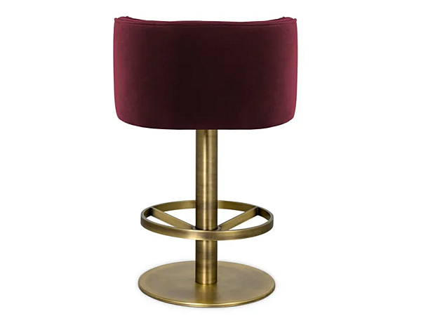 Drehbarer Hocker aus Samt mit gepolsterter Rückenlehne BRABBU Bourbon II Fabrik BRABBU aus Italien. Foto №5