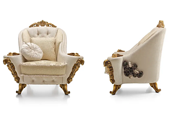 Tufted Fabric Armchair with Armrests A.R. Arredamenti Dolcevita 281