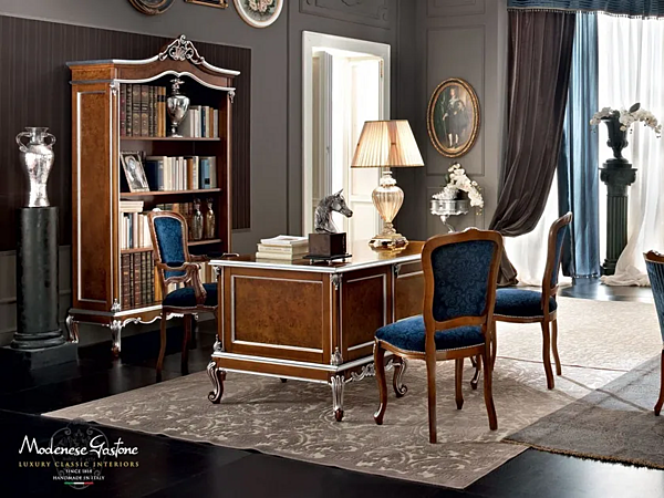 Rechteckiger Schreibtisch aus Massivholz mit Schubladen Modenese Luxury Interiors 12304 Fabrik MODENESE GASTONE aus Italien. Foto №3