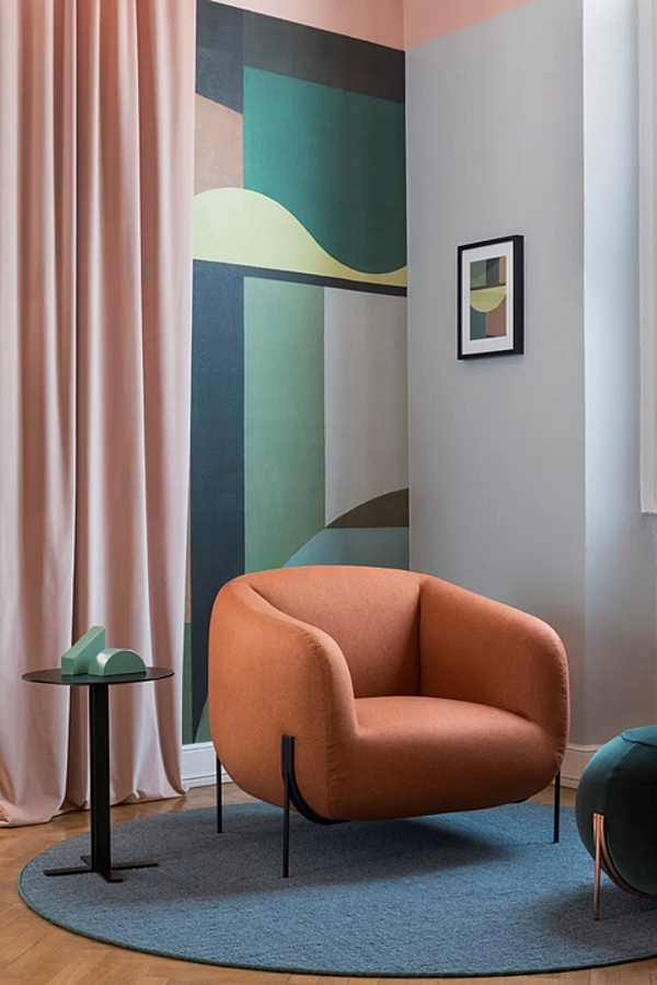 Stoffarmstuhl mit abnehmbarem Bezug und Armlehnen Geo Saba Fabrik SABA aus Italien. Foto №9