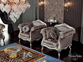 Sessel mit Armlehnen aus Stoff Modenese Luxury Interiors 12413 Fabrik MODENESE GASTONE aus Italien