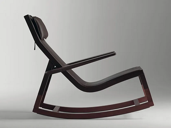 Schaukelstuhl aus Leder DON DO POLTRONA FRAU Fabrik POLTRONA FRAU aus Italien. Foto №4