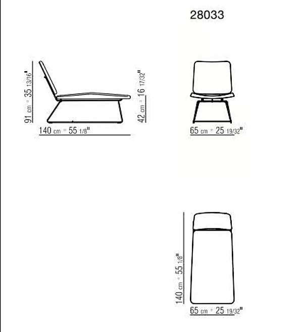 Chaise longue aus gegerbtem Leder FLEXFORM Echoes S H Fabrik FLEXFORM aus Italien. Foto №2