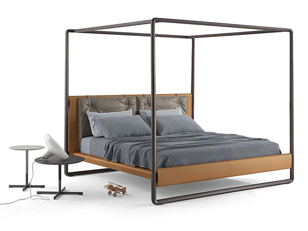 Canopy-Bett aus Stoff mit gepolstertem Kopfteil POLTRONA FRAU Volare Fabrik POLTRONA FRAU aus Italien. Foto №2
