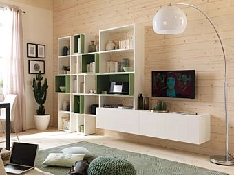 Holzregal mit Stauraum LV102 MORETTI COMPACT Holzregal mit Stauraum LV102 MORETTI COMPACT Fabrik MORETTI COMPACT aus Italien