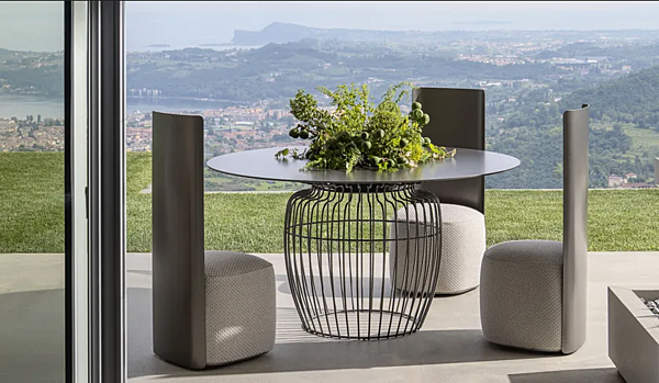 Gartenarmchair aus Stoff mit weicher Rückenlehne Pierre Shell Flou Fabrik Flou aus Italien. Foto №2