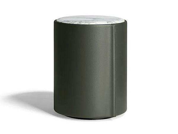 Runder Nachttisch aus Leder POLTRONA FRAU Stock N Roll Fabrik POLTRONA FRAU aus Italien. Foto №1