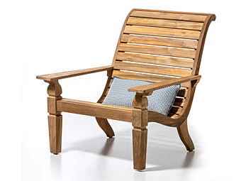 Teak Gartenarmchair mit Armlehnen Gervasoni Jeko 26 Fabrik Gervasoni aus Italien