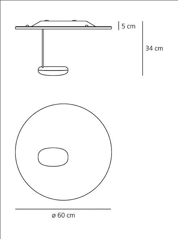 Wandleuchte aus Druckguss-Aluminium Mini Tropfen Artemide 1471W10A, 1471110A Fabrik Artemide aus Italien. Foto №4