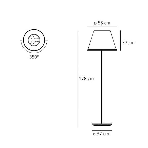 Bodenlampe aus Pergamentpapier Artemide Choose Mega Fabrik Artemide aus Italien. Foto №4