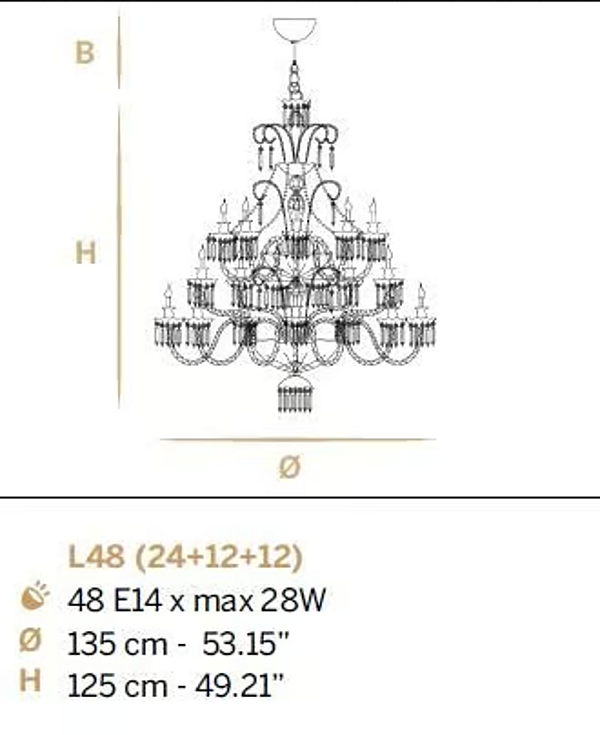 Kristalllüster Imperial Charm Farbe L48 Euroluce Lampadari Fabrik EUROLUCE LAMPADARi aus Italien. Foto №2