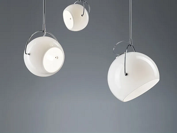 Pendelleuchte aus verchromtem Metall Fabbian Beluga Weiß Fabrik Fabbian aus Italien. Foto №4