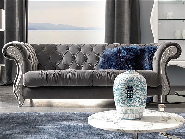 Tufted Sofa aus Stoff mit weicher Rückenlehne CORTEZARI GABRIEL 731 Fabrik CORTE ZARI aus Italien. Foto №1