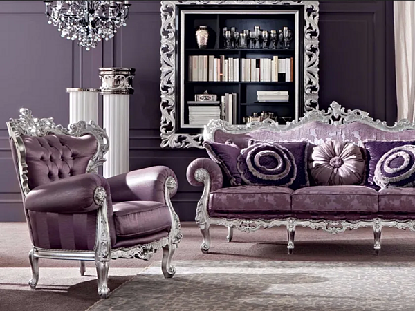 Tufted Fabric Armchair with Armrests Modenese Luxury Interiors 13411 Fabrik MODENESE GASTONE aus Italien. Foto №3