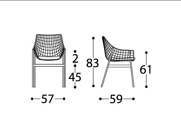 Gartenstuhl mit Armlehnen aus Stahl VARASCHIN Sommer Set 2423, 2423C Fabrik VARASCHIN aus Italien. Foto №17