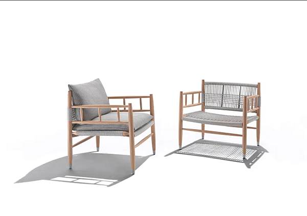Gartenarmchair aus Iroko mit Armlehnen FLEXFORM LEE OUTDOOR Fabrik FLEXFORM aus Italien. Foto №4