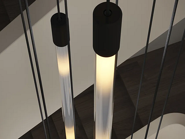 LED Hängelampe aus Glas mit Flux Helixes Design Haberdashery Fabrik HABERDASHERY aus Italien. Foto №8