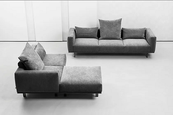 Modularer Ecksofa aus Stoff mit weicher Rückenlehne Flou Binario Fabrik Flou aus Italien. Foto №11