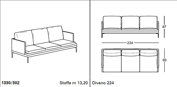 Ledersofa mit weicher Rückenlehne ZANOTTA William 1330 Fabrik ZANOTTA aus Italien. Foto №21