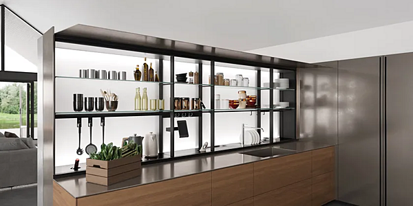 Rückwand für Einbauküche aus Glas VALCUCINE New Logica Fabrik VALCUCINE aus Italien. Foto №7