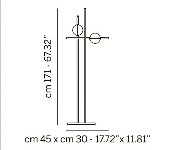LED Stehlampe aus Pyrex mit Mikado-Design Euroluce Lampadari Fabrik EUROLUCE LAMPADARi aus Italien. Foto №2