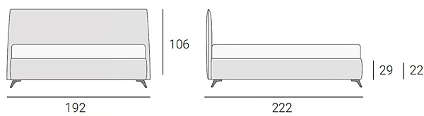Doppelbett mit gepolstertem Kopfteil aus Stoff Altrenotti LOD Fabrik Altrenotti aus Italien. Foto №7