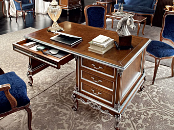 Rechteckiger Schreibtisch aus Massivholz mit Schubladen Modenese Luxury Interiors 12304 Fabrik MODENESE GASTONE aus Italien