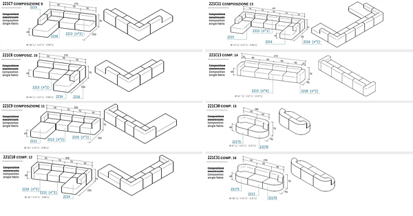 Modularer Gartensofa aus Stoff mit Rückenlehne VARASCHIN Belt Fabrik VARASCHIN aus Italien. Foto №21