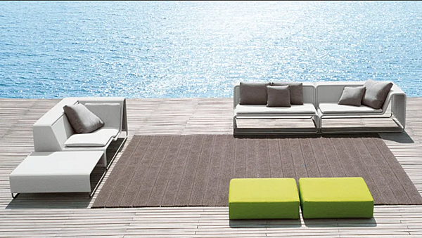 Quadratischer Gartenpouf aus Stoff PAOLA LENTI Island Fabrik PAOLA LENTI aus Italien. Foto №3