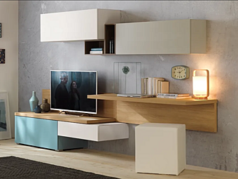 Wandmontierte Holzaufbewahrungseinheit LV107 MORETTI COMPACT Wandmontierte Holzaufbewahrungseinheit LV107 MORETTI COMPACT Fabrik MORETTI COMPACT aus Italien