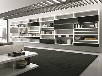 Schwebendes Bücherregal aus Holz Crossing MisuraEmme Fabrik MisuraEmme aus Italien