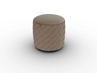 Runder Lederpouf Grant de Luxe POLTRONA FRAU Fabrik POLTRONA FRAU aus Italien