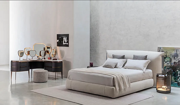 Doppelbett mit gepolsterter Rückwand Amal Flou Fabrik Flou aus Italien. Foto №2