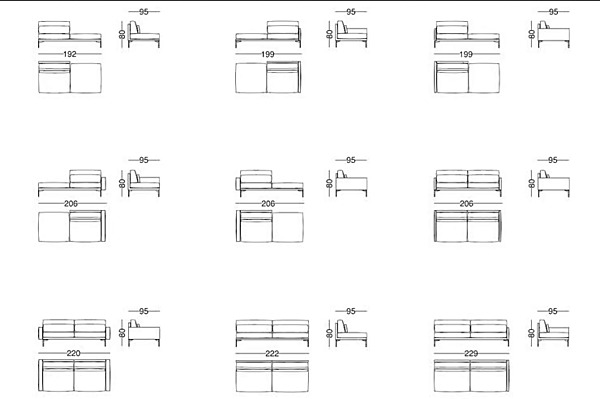 Sektionaler Sofa aus Leder oder Stoff 110 modern VIBIEFFE Fabrik VIBIEFFE aus Italien. Foto №14