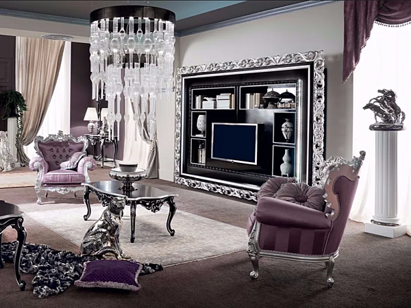 Wandregal mit TV-Ständer aus Holz MODENESE GASTONE 13129 Fabrik MODENESE GASTONE aus Italien. Foto №4