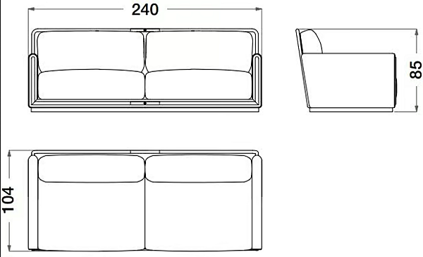 Dreisitzer Ledersofa Sesto Senso CPRN HOMOOD S571 Fabrik CPRN HOMOOD aus Italien. Foto №2