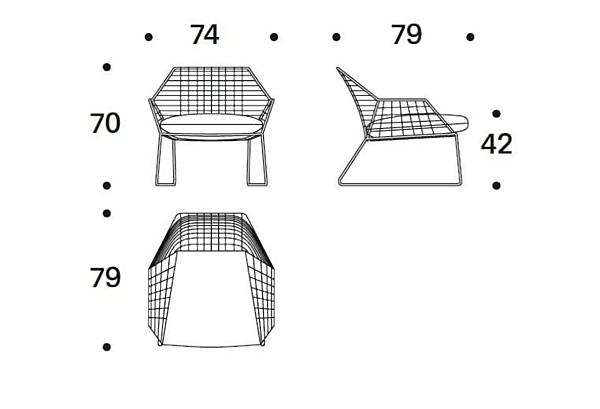 Gartenarmchair mit abnehmbarem Bezug aus technischem Stoff und Armlehnen Saba New York Soleil Fabrik SABA aus Italien. Foto №7